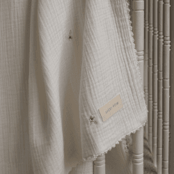 Image showing the Embroidered Muslin Blanket, Anemone product.