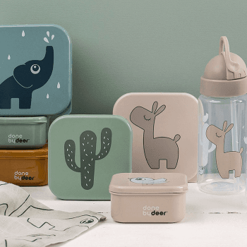 Image showing the Lalee 3 Piece Snack Box Set, Sand Mix product.