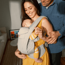 Image showing the Omni Deluxe Cotton Baby Carrier, Pearl Grey product.