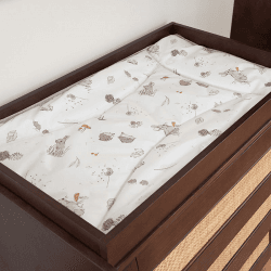 Image showing the Japandi Rattan Chest Changer, Warm Walnut product.