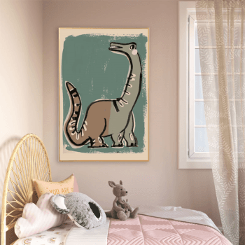 Image showing the Dino Poster Print, 50 x 70cm, Green product.