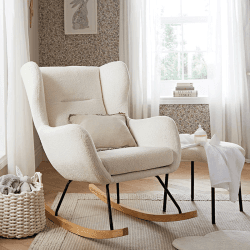 Image showing the Marley Teddy Nursing Chair and Footstall, Off White product.