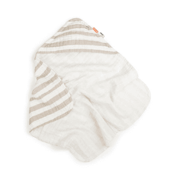 Image showing the Stripes Hooded Baby Bath Towel, Sand product.