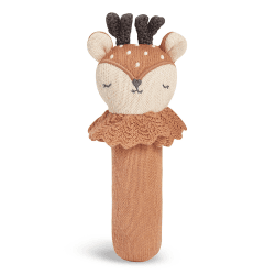 Image showing the Dainty Deer Knitted Rattle, Brown product.