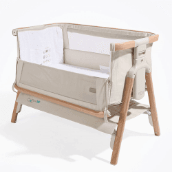 Image showing the Cozee Air Bedside Crib, Walnut & Ecru product.