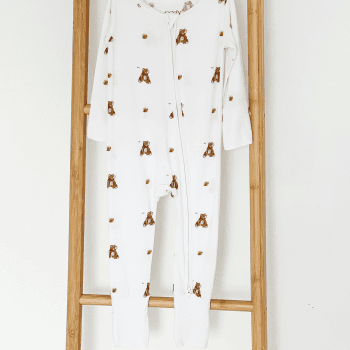 Image showing the Bear Bamboo Zip Sleepsuit, 3 - 6 Months product.