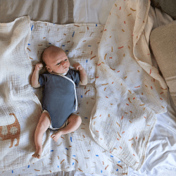 Image showing the Little Mateys Pack of 3 Heavenly Soft Muslins, 80 x 80cm, Spicy Orange product.