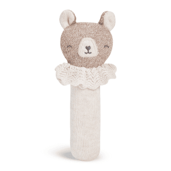 Image showing the Brave Bear Knitted Rattle, Beige product.