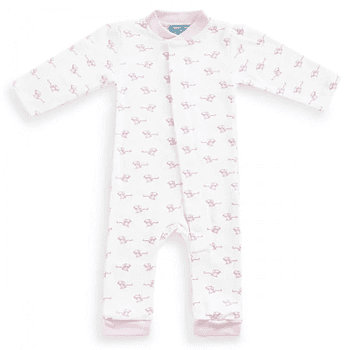 Image showing the Mouse Magnetic Fastening Romper Onesie, 6 Months, Pink product.