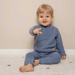 Image showing the Sailors Bay Knitted One-Piece Suit, 0 - 2 Months, Blue product.