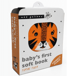 Image showing the Wee Gallery Tiptoe Tiger, White product.
