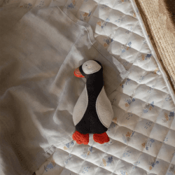 Image showing the Patient Puffin Little Hands Toy, Black product.