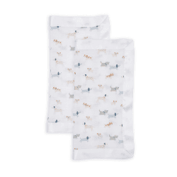 Image showing the Pack of 2 Muslin Comforter Blanket, Puppy Dog product.