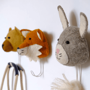 Image showing the Baby Bunny Coat & Wall Hook, Grey product.