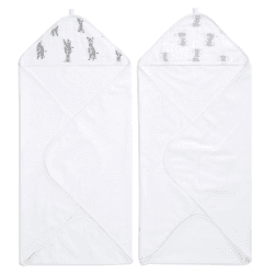 Image showing the Essentials Pack of 2 Hooded Baby Towels, 76 x 76cm, Safari Babes product.