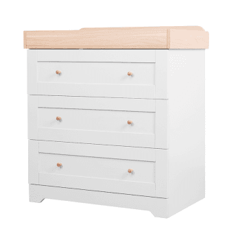 Image showing the Rio Chest of Drawers with Changing Unit, Dove Grey/Oak product.