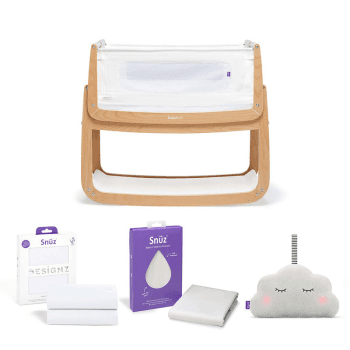 Image showing the SnuzPod4 4 Piece Bedside Crib Starter Set, Natural product.