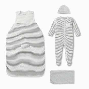 Image showing the Clever Sleep Gift Set, 0 - 3 Months, Grey Stripe product.