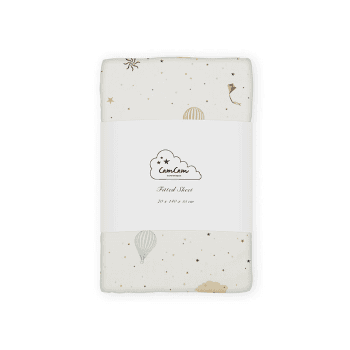 Image showing the Organic Cotton Cot Bed Fitted Sheet with Print, 140 x 70cm, Dreamland product.