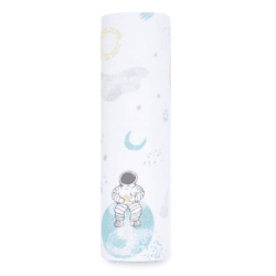 Image showing the Essentials Cotton Muslin Swaddle, 112 x 112cm, Space Explorers product.