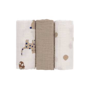 Image showing the Little Mateys Pack of 3 Muslins, 60 x 60cm, Royal Blue product.