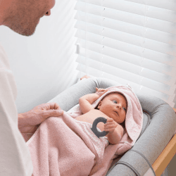 Image showing the Dry'n Play Hands-free Baby Towel, Pink product.