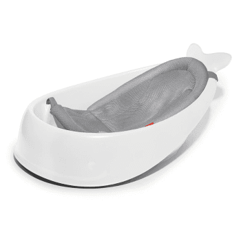 Image showing the Moby Smart Sling 3 Stage Baby Bath Tub, White product.