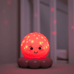 Image showing the Twinkles To Go Octo Night Light, Soft Pink product.