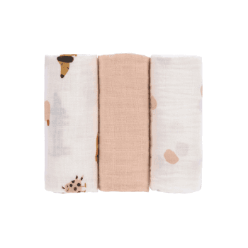 Image showing the Little Mateys Pack of 3 Muslins, 60 x 60cm, Spicy Orange product.