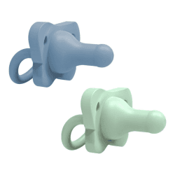 Image showing the Happypaci Pack of 2 Silicone Soothers, Blue product.
