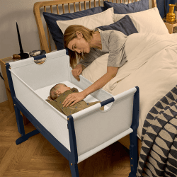 Image showing the SnuzPod Studio Bedside Crib, London Navy product.