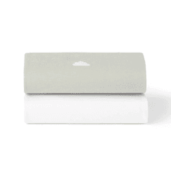 Image showing the Pack of 2 Fitted Bedside Crib Sheets, Grey Cloud product.
