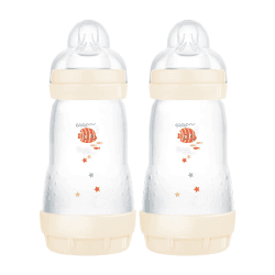 Image showing the Easy Start Colours of Nature Pack of 2 Anti Colic Baby Bottles, 260ml, Peach product.
