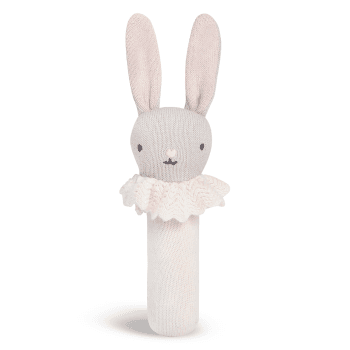 Image showing the Blushing Bunny Knitted Rattle, White product.