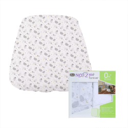 Image showing the Next2Me Forever 2-Piece Bedside Crib Fitted Sheets Set, Grey Sheep product.