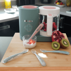 Image showing the Pack of 4 Ergonomic Silicone Spoons, Eucalyptus product.
