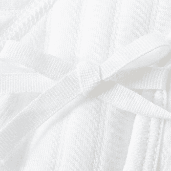 Image showing the The Teddy Bear Boucle Wrap Romper, 0 - 3 Months, White product.