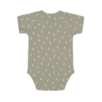 Image showing the Short Sleeve Bodysuit with Print GOTS, 0 - 3 Months, Speckles Olive product.