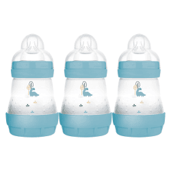 Image showing the Easy Start Pack of 3 Anti Colic Baby Bottles, 160ml, Blue product.