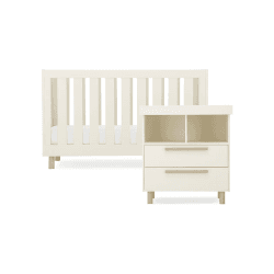 Image showing the Harper 2 Piece Nursery Furniture Set excl. Mattress, Cream & Ash product.