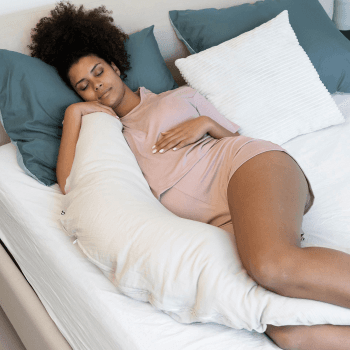 Image showing the Comfy Big Pregnancy Pillow, Muslin Almond product.