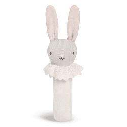 Image showing the Blushing Bunny Knitted Rattle, White product.
