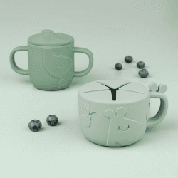 Image showing the Deer Friends Sippy Cup & Snack Cup Set, Green product.