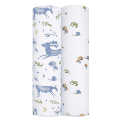 Image showing the Boutique Pack of 2 Large Organic Cotton Muslin Swaddles, 120 x 120cm, Outdoors product.