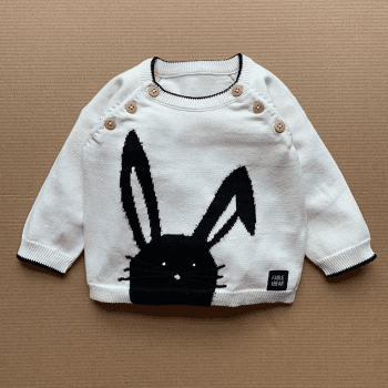 Image showing the Knitted Bunny Jumper, 3 - 6 Months, Natural White product.