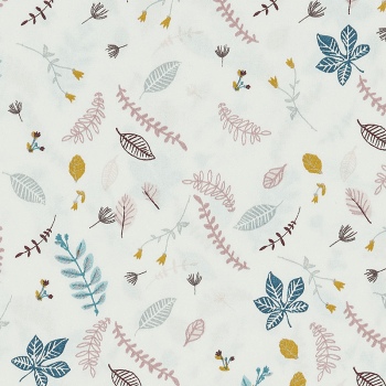 Image showing the Organic Cotton Cot Bed Fitted Sheet with Print, 140 x 70cm, Pressed Leaves Rose product.