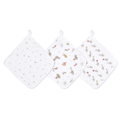 Image showing the Essentials Pack of 3 Washcloths, Elephant Circus product.