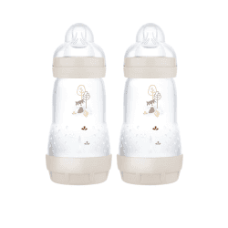 Image showing the Easy Start Colours of Nature Pack of 2 Anti Colic Baby Bottles, 260ml, Ivory product.