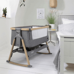 Image showing the CoZee Air Bedside Crib, Oak & Charcoal product.