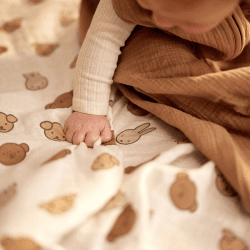 Image showing the Miffy & Friends Pack of 3 Muslin Cloths, 70 x 70cm product.
